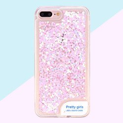 iPhone 7 Plus LED Light Up Liquid Star Dust Case (White)